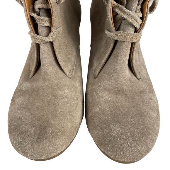 DV Dolce Vita Pellie Suede Wedge Ankle Booties Round Toe Taupe Woman’s US Size 7 - Picture 14 of 16